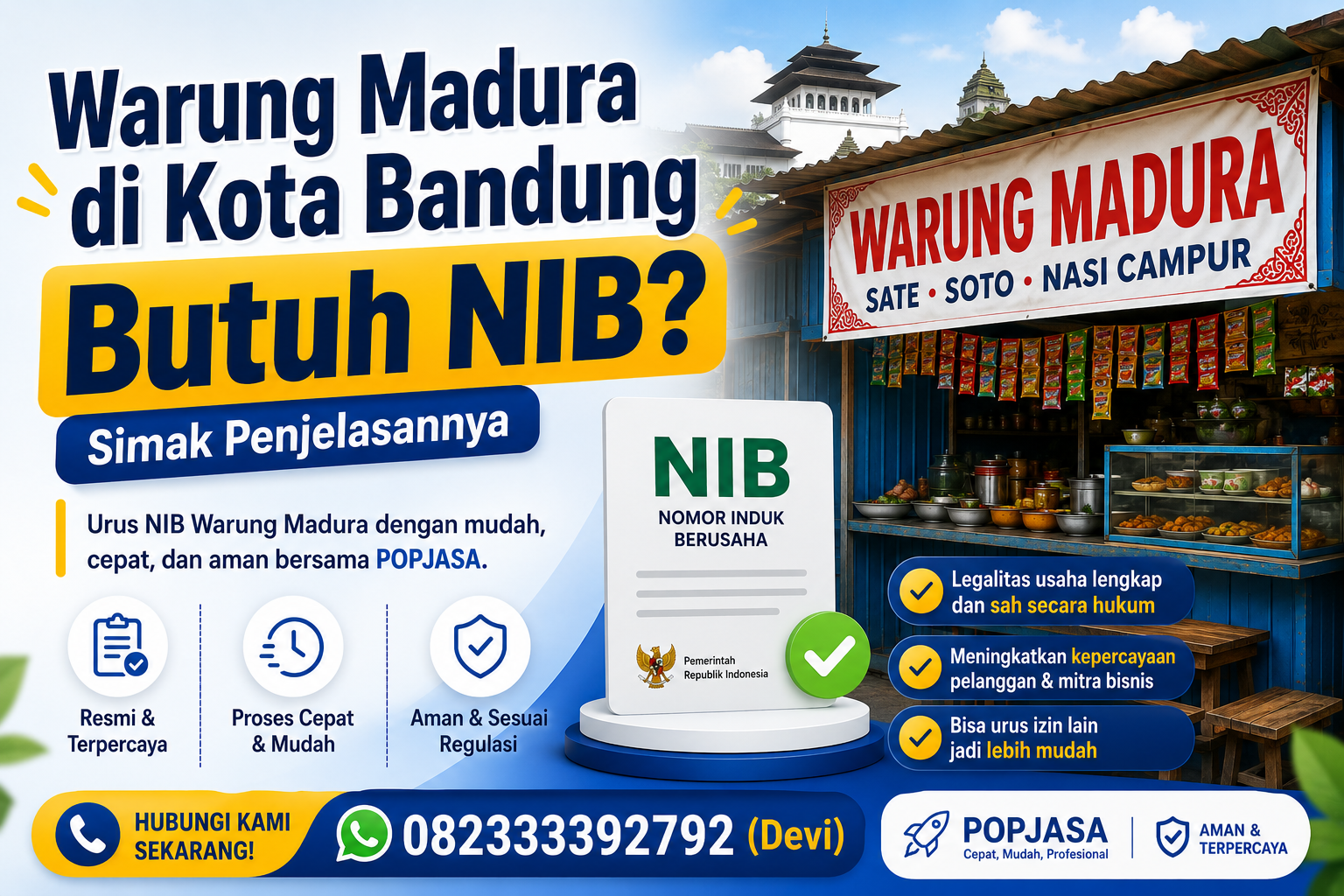 Warung Madura Kota Bandung Butuh NIB? Simak Penejelasannya
