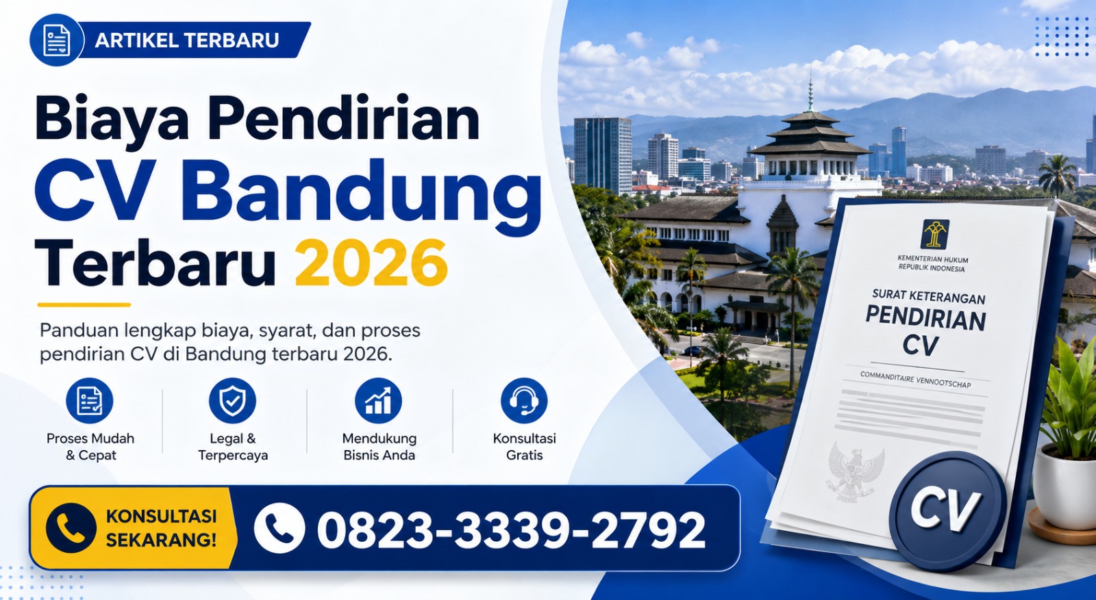 Biaya Pendirian CV Bandung Terbaru 2026