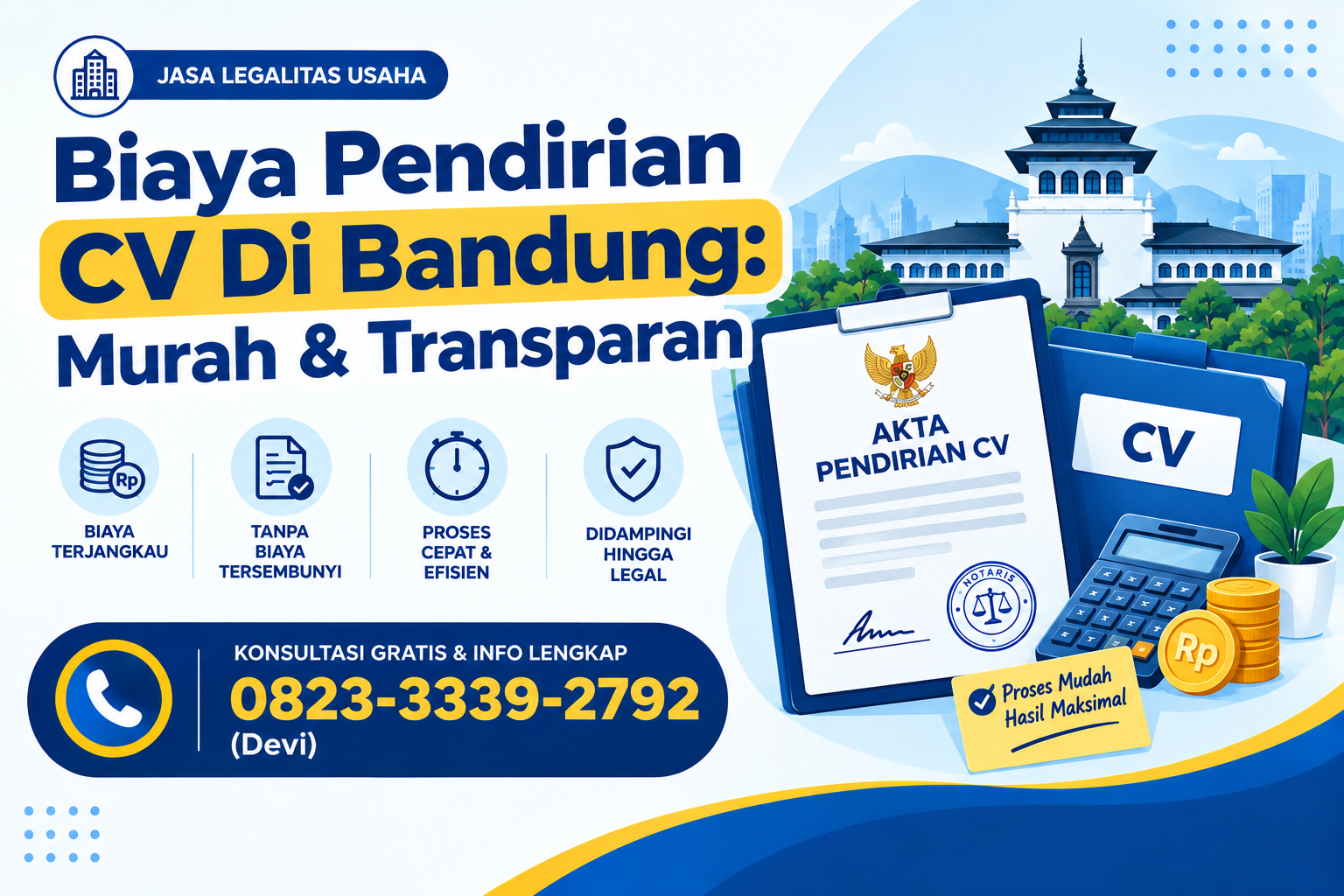 Biaya Pendirian CV Bandung: Murah & Transparan